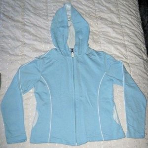 Hoodie Active Blue White Track Hooded Jacket